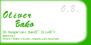 oliver bako business card