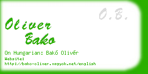 oliver bako business card